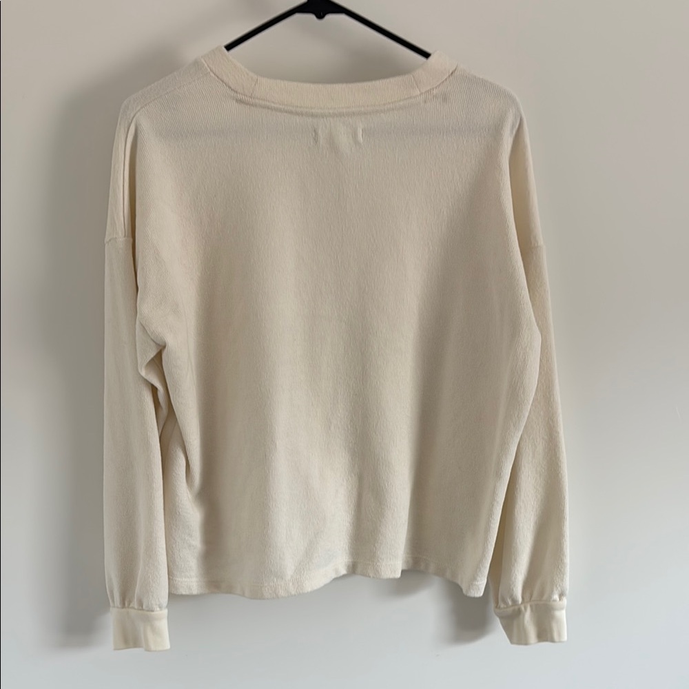 Madewell Off-White Textured Henley Top - Picture 4 of 10